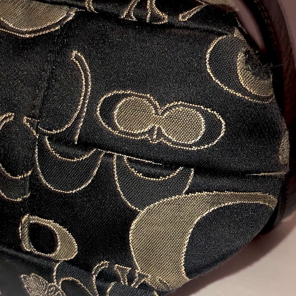 PREOWNED Coach Rare ASHLEY Black/Gray Shoulder Bag w/ Signature Monogram F18008P - Picture 8 of 13
